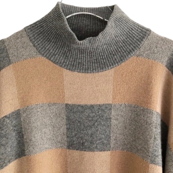 Note Di Anita Wool Cashmere Poncho Mock Neck One Size - Picture 4 of 8